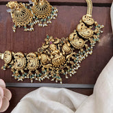 Antique Mayil Lakshmi Addigai-Green Bead-Pearl-G14167